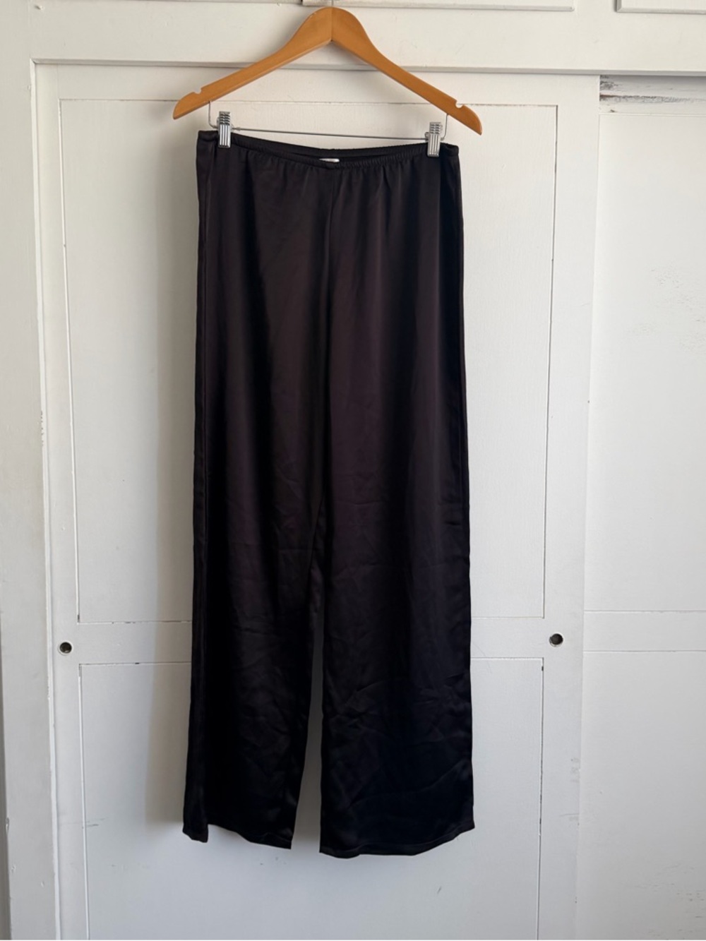 Leset Barb Satin Wide Leg Pant - Chocolate Brown
